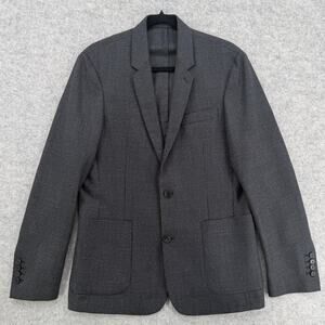 Sandro Paris Houndstooth Gray/Black Wool Two-Button Blazer Size US LARGE (50 FR)